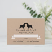 Englisch Springer Spanische Silhouetten Hochzeit R RSVP Karte (Stehend Vorderseite)