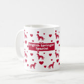 Englisch Springer Spanische Tasse mit rotem Herzen (Vorderseite Links)