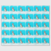 Englisch Springer Spanischer Hund in Schnee Weihna Geschenkpapier (Flach)