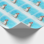 Englisch Springer Spanischer Hund in Schnee Weihna Geschenkpapier (Ecke)