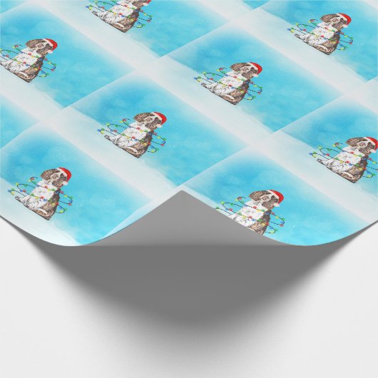 Englisch Springer Spanischer Hund in Schnee Weihna Geschenkpapier (Ecke)