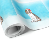 Englisch Springer Spanischer Hund in Schnee Weihna Geschenkpapier (Rolleneckpunkt)