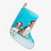 Englisch Springer Spanischer Hund in Schnee Weihna Kleiner Weihnachtsstrumpf (Vorderansicht (hängend))