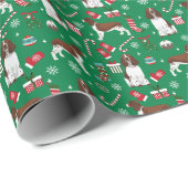 Englisch Springer Spanischer Hund LeberWeihnachten Geschenkpapier (Rolleneckpunkt)