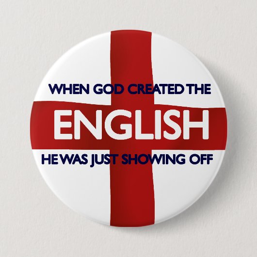 Englisch-St George Tagesgott hergestellt Button (Vorderseite)