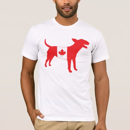 Englisch-Stier-Terrier/kanadisches Flaggen-T-Shirt T-Shirt (Vorderseite)