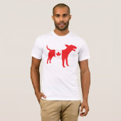 Englisch-Stier-Terrier/kanadisches Flaggen-T-Shirt T-Shirt (Vorne ganz)