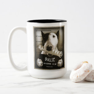 Englisch-Stier-Terrier-"Tasse geschossene" Zweifarbige Tasse