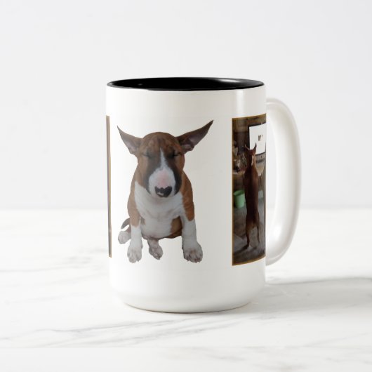 Englisch-Stier-Terrier-Tasse Zweifarbige Tasse (VorderseiteRechts)
