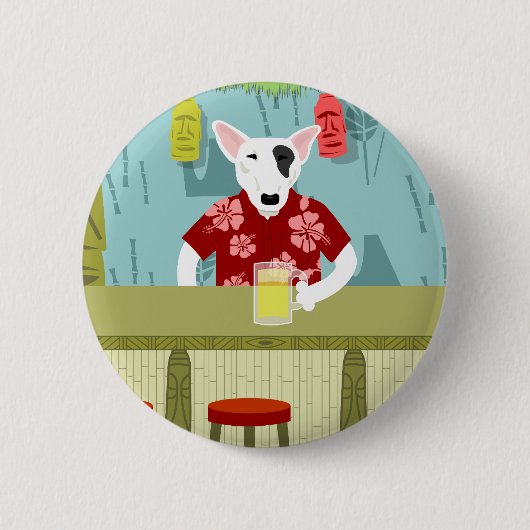 Englisch-Stier-Terrier Tiki Bar Button (Vorderseite)
