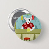 Englisch-Stier-Terrier Tiki Bar Button (Vorne & Hinten)