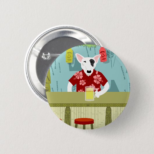 Englisch-Stier-Terrier Tiki Bar Button (Vorne & Hinten)