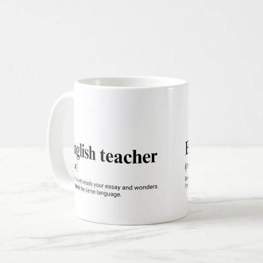 Englisch Teacher Funny Teaching Definition Kaffeetasse (Vorderseite Links)