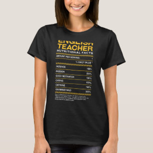 Englisch Teacher Nutrition Facts Language Instruct T-Shirt