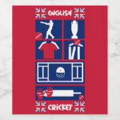 Englisch Test Cricket The Ashes Weinetikett (Einzelnes Label)