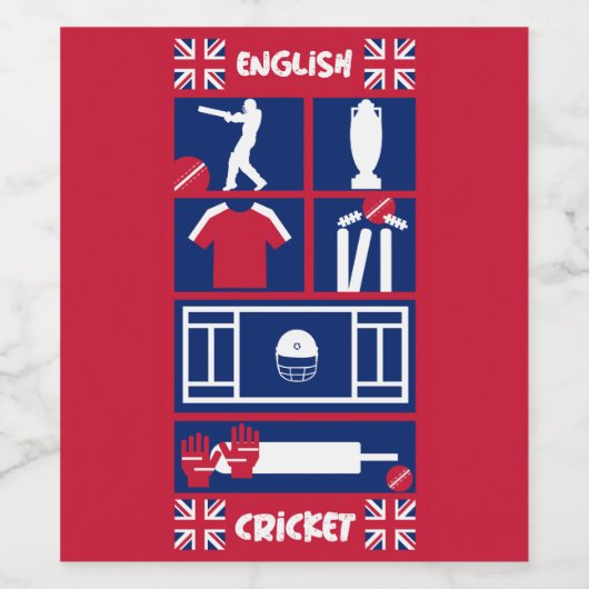 Englisch Test Cricket The Ashes Weinetikett (Einzelnes Label)