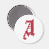 Englisch text Gothic Monogram Letter A Magnet (Vorderseite/Rückseite)