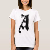 Englisch text Gothic Monogram Letter A T-Shirt (Vorderseite)