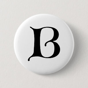 Englisch text Gothic Monogram Letter B Button