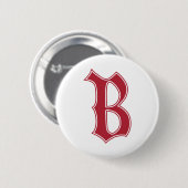 Englisch text Gothic Monogram Letter B Button (Vorne & Hinten)