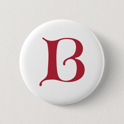 Englisch text Gothic Monogram Letter B Button (Vorderseite)