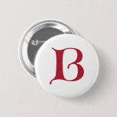 Englisch text Gothic Monogram Letter B Button (Vorne & Hinten)