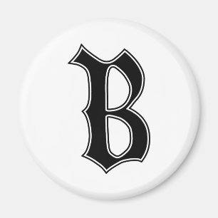 Englisch text Gothic Monogram Letter B Magnet