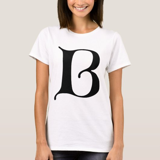 Englisch text Gothic Monogram Letter B T-Shirt (Vorderseite)