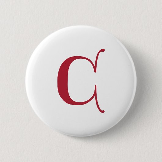 Englisch text Gothic Monogram Letter C Button (Vorderseite)