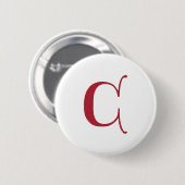 Englisch text Gothic Monogram Letter C Button (Vorne & Hinten)