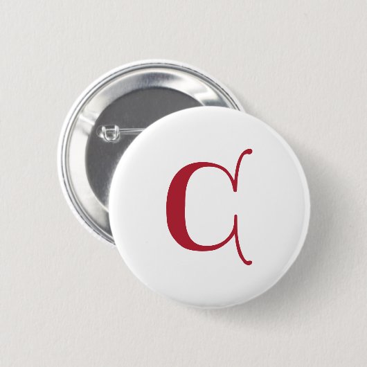 Englisch text Gothic Monogram Letter C Button (Vorne & Hinten)
