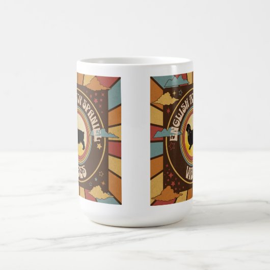 ENGLISCH TOY SPANIEL VIBES Retro Tasse (Mittel)