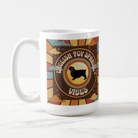 ENGLISCH TOY SPANIEL VIBES Retro Tasse (Links)