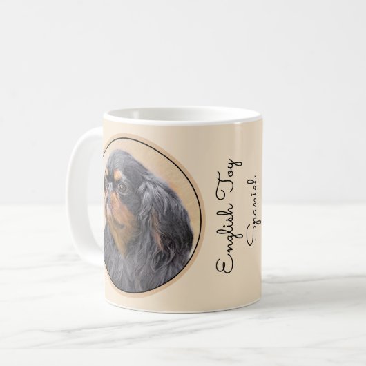 Englisch Toy Spanisch Malerei Original Animal Art Kaffeetasse (Vorderseite Links)