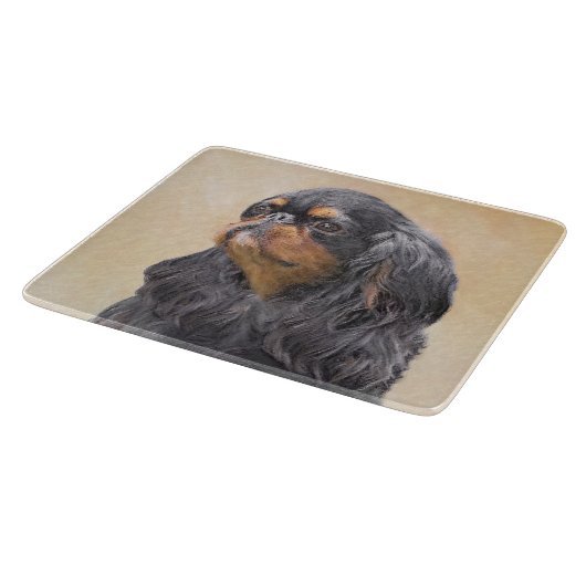 Englisch Toy Spanisch Malerei Original Animal Art Schneidebrett (Ecke)