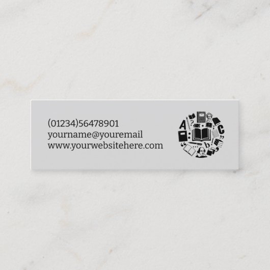 Englisch Tutor Lesezeichen Lehrer Mini Visitenkarte (Rückseite)