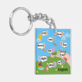 Englisch und Französisch zählen 1 bis 10 Schlüsselanhänger (Vorderseite links)