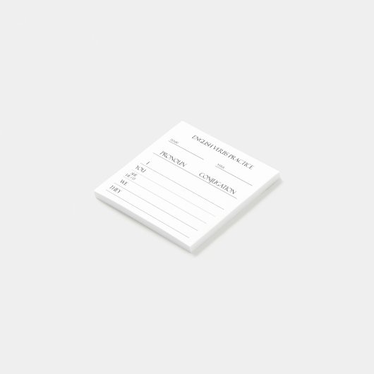 Englisch | Verbs Conjugation Practice Post-it Klebezettel (angewinkelt)