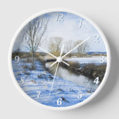 Englisch Winter River Stroll - Round Wall Uhr (Vorderseite)