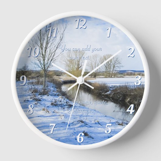 Englisch Winter River Stroll - Round Wall Uhr