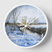 Englisch Winter River Stroll - Round Wall Uhr