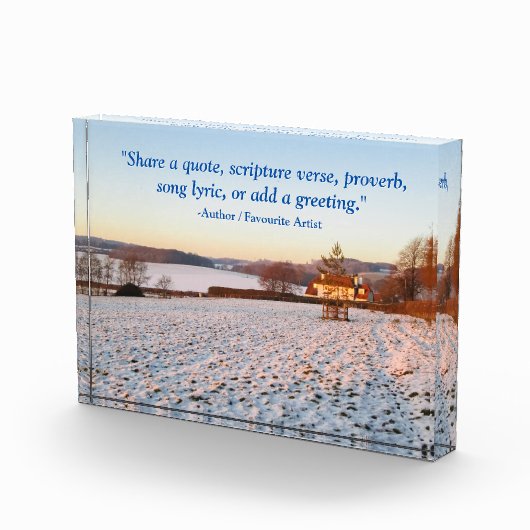 Englisch Winter Sunset - Personalisiert Fotoblock (Rechts)