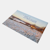 Englisch Winter Sunset - Personalisiert Fußmatte (Schrägansicht)
