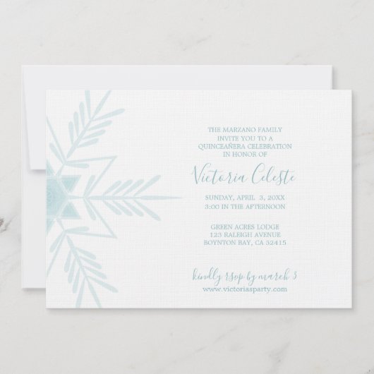 ENGLISCH, zeitgenössisch, blau WINTER WONDERLAND q Einladung (Vorderseite)