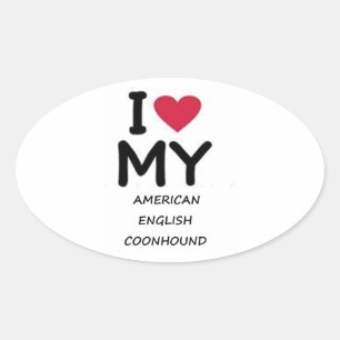 Englische amerikanische Liebe Ovaler Aufkleber