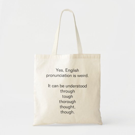 Englische Aussprache-Taschen-Tasche Tragetasche (Vorne)