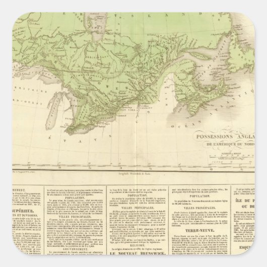Englische Besitzungen Quadratischer Aufkleber (Vorderseite)