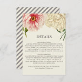Englische Blooms Hochzeitdetails Beipackkarte Begleitkarte (Vorne/Hinten)