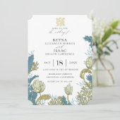 Englische Blumenhochzeit Einladung (Stehend Vorderseite)