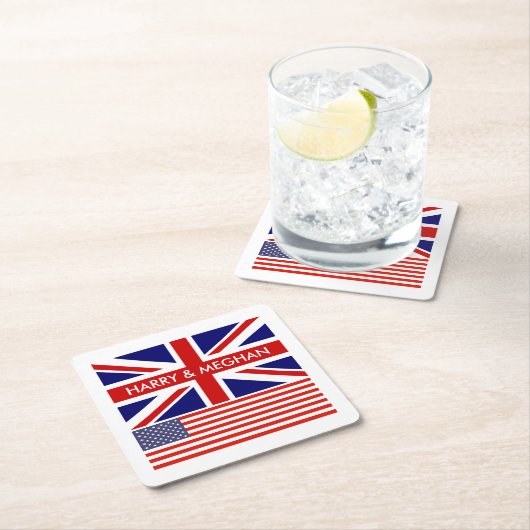 Englische Britische Flagge Rechteckiger Pappuntersetzer (Vor Ort)